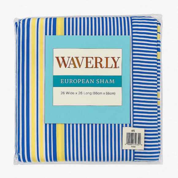 Waverly European Sham Floral Engagement Porcelain Striped 26x26 New in Package - Picture 2 of 3